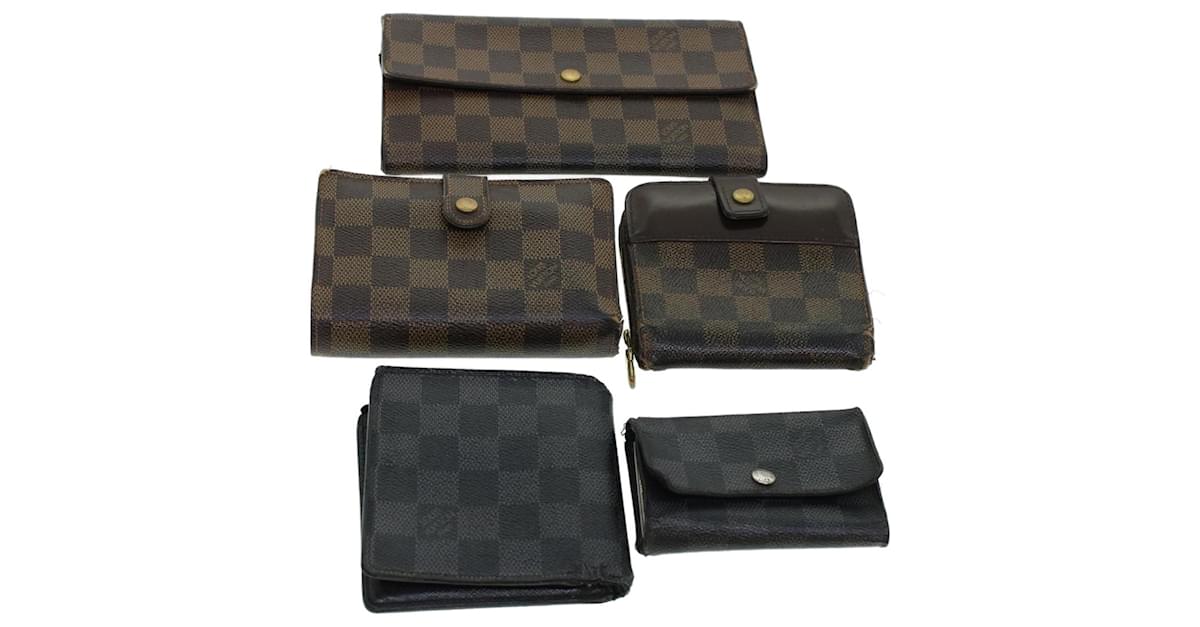 LOUIS VUITTON Damier Ebene Damier Graphite Wallet 5Set LV Auth bs5372  ref.927590 - Joli Closet