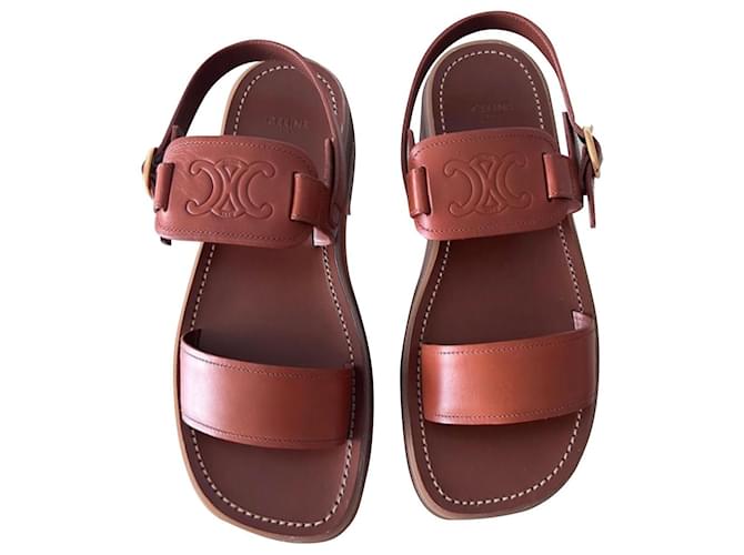 CELINE◇Triomphe トライアングルトップス＆ボトム brown モノグラム トライアングルトップス / ジャージー - トフィー
