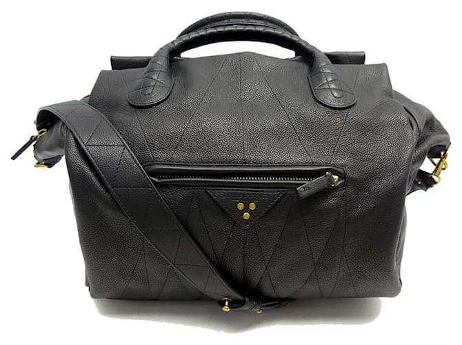 NEUF SAC A MAIN JEROME DREYFUSS GUILLAUME BANDOULIERE CUIR NOIR