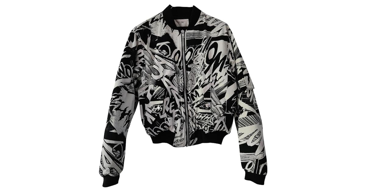 Céline Celine by Hedi Slimane Bomber jacket in printed cotton twill