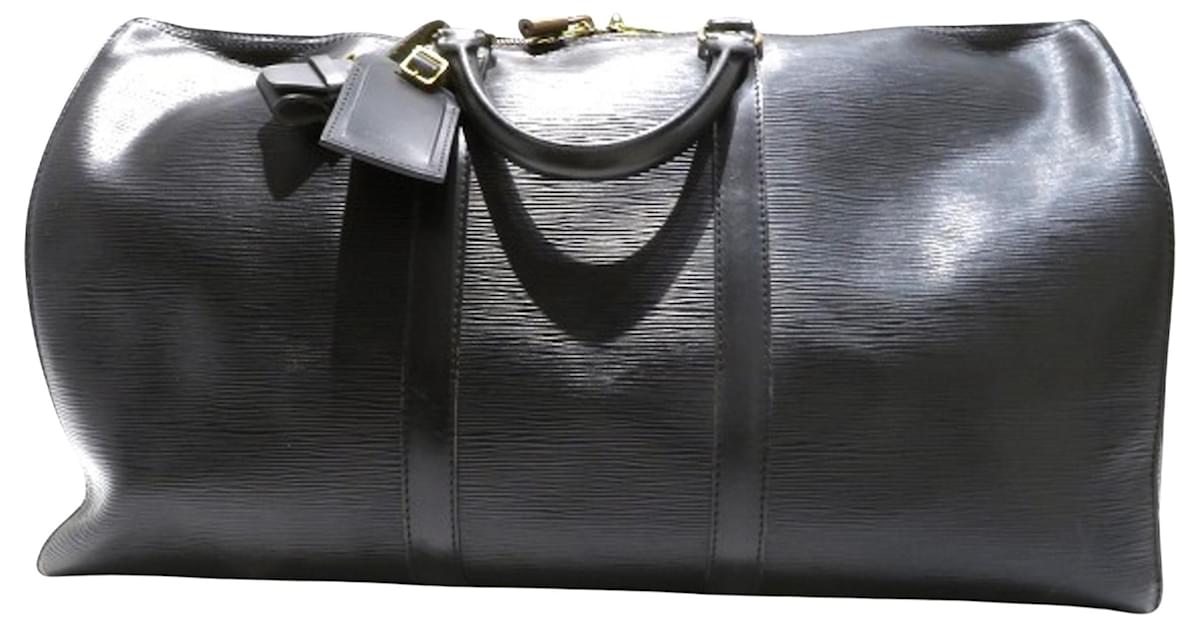 Louis Vuitton Keepall 50 Black Leather ref.928905 - Joli Closet