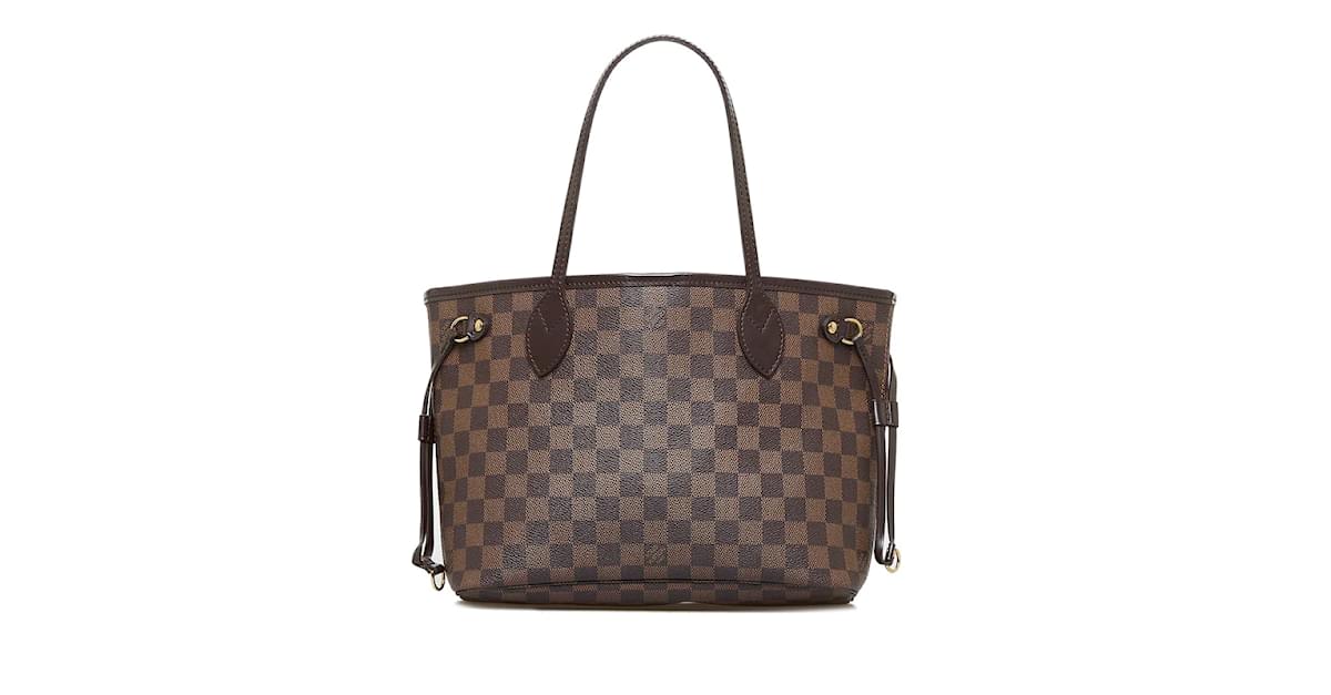 Louis Vuitton Neverfull PM N51109 Damier Ebene Canvas Tote Handbag