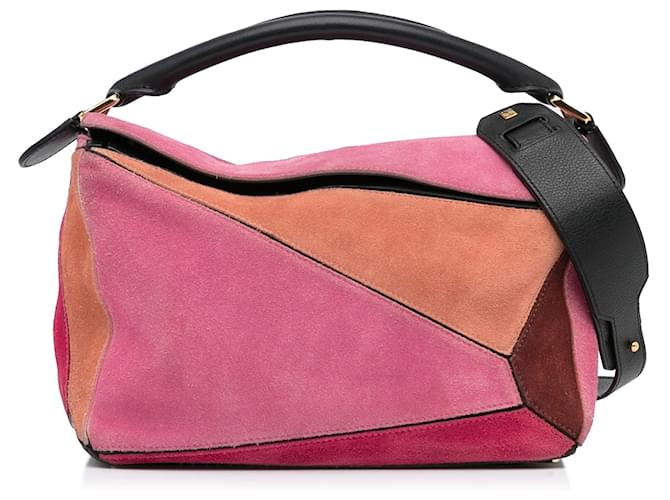 Loewe Multi Medium Tricolor Suede Puzzle Bag Multiple colors