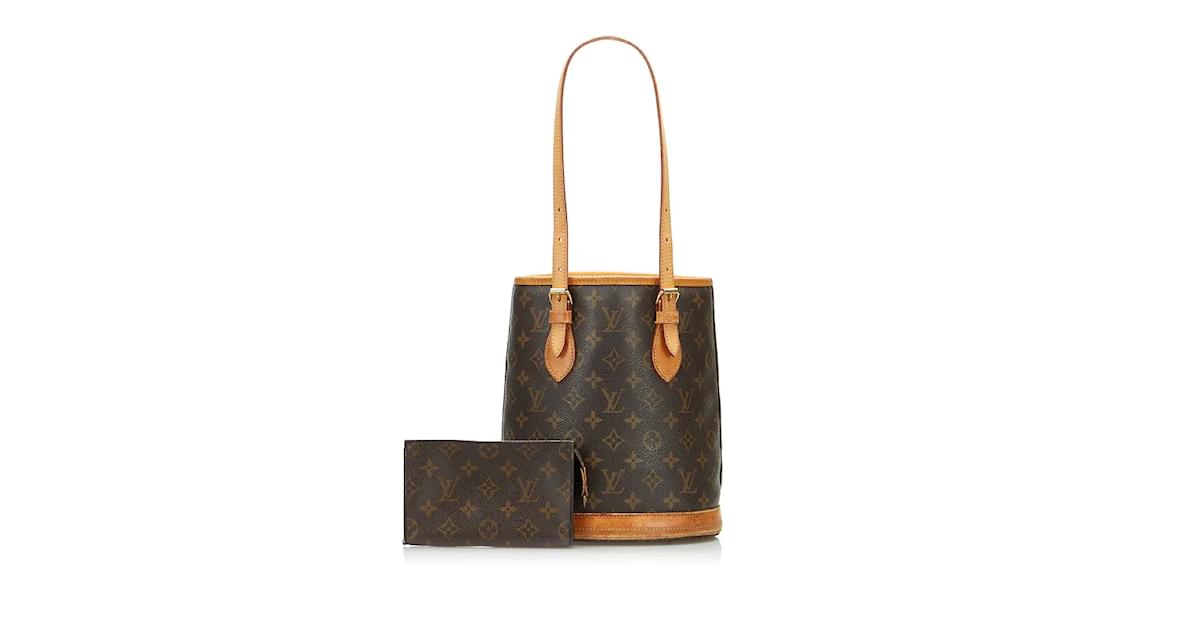 LOUIS VUITTON BROWN MONOGRAM CANVAS PETIT BUCKET BAG