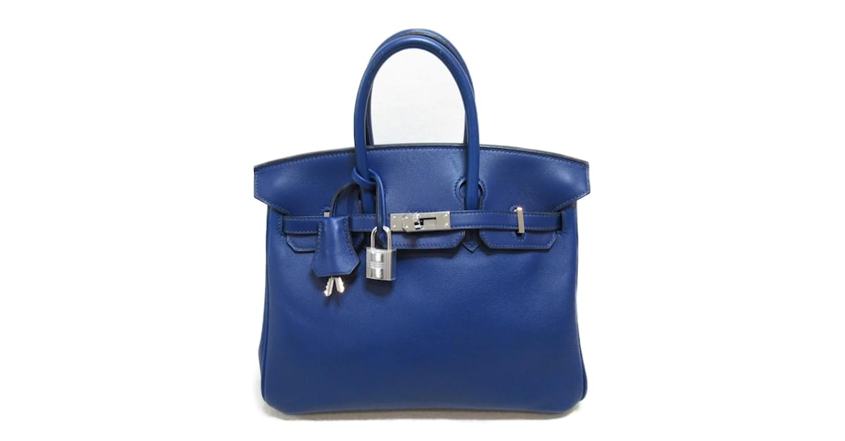 Hermès Hermes Blue Swift Birkin 25 Light blue Leather Pony-style