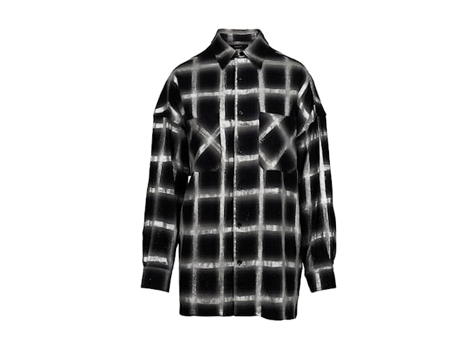 Camicia oversize a quadri con glitter Amiri Multicolore Cotone ref