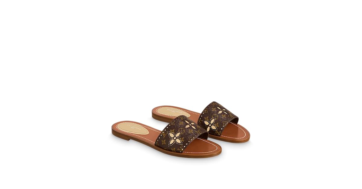 LOUIS VUITTON Sandals EU 39 Leather Brown ref.931304 - Joli Closet