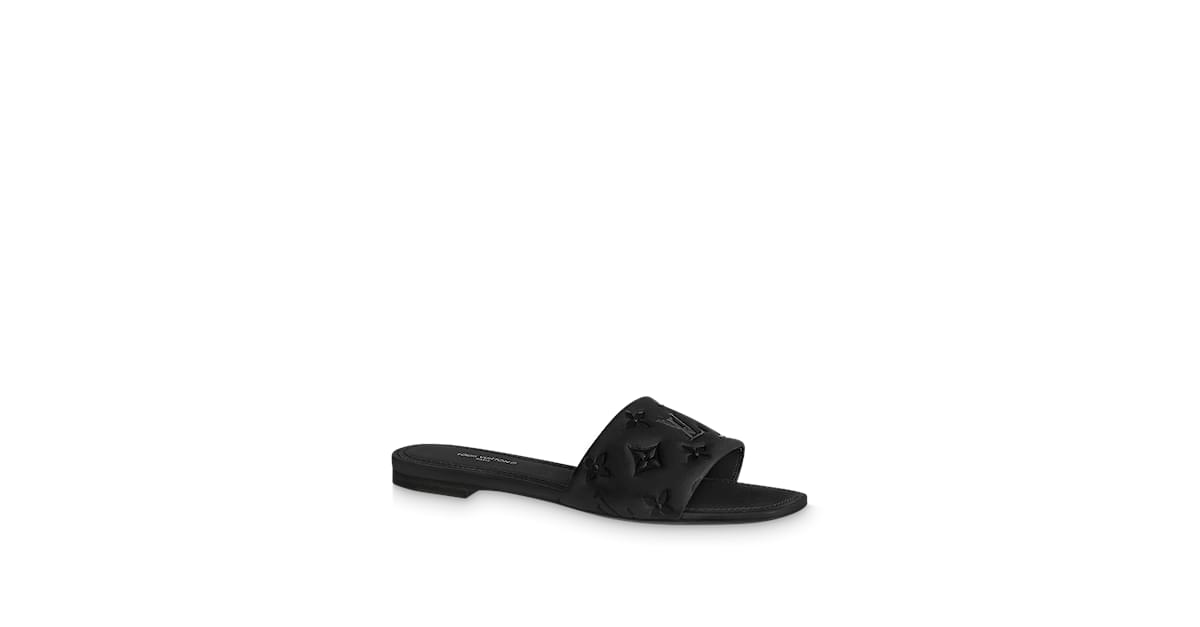 Louis Vuitton Black /Grey Leather and Suede Platform Sandals Size 38 -  ShopStyle