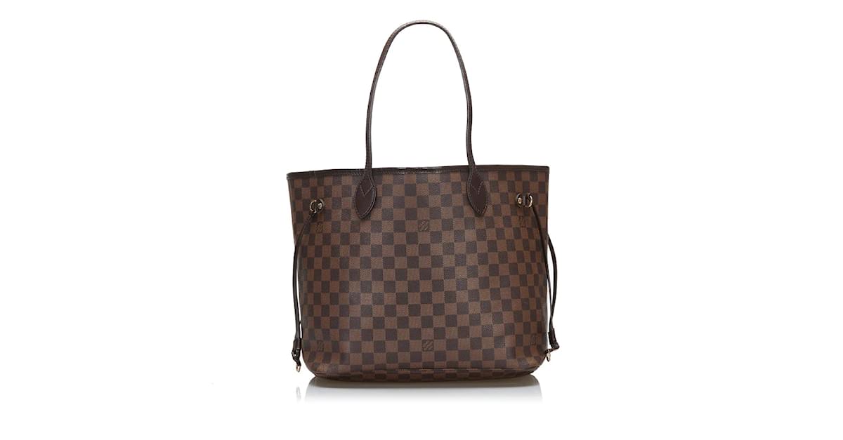 LOUIS VUITTON Tote Bag Neverfull MM N51105 Damier Ebene LV Brown Canvas