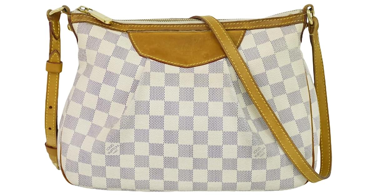 Louis Vuitton Damier Azur Siracusa Pm Canvas Crossbody Bag (pre-owned) in  Gray