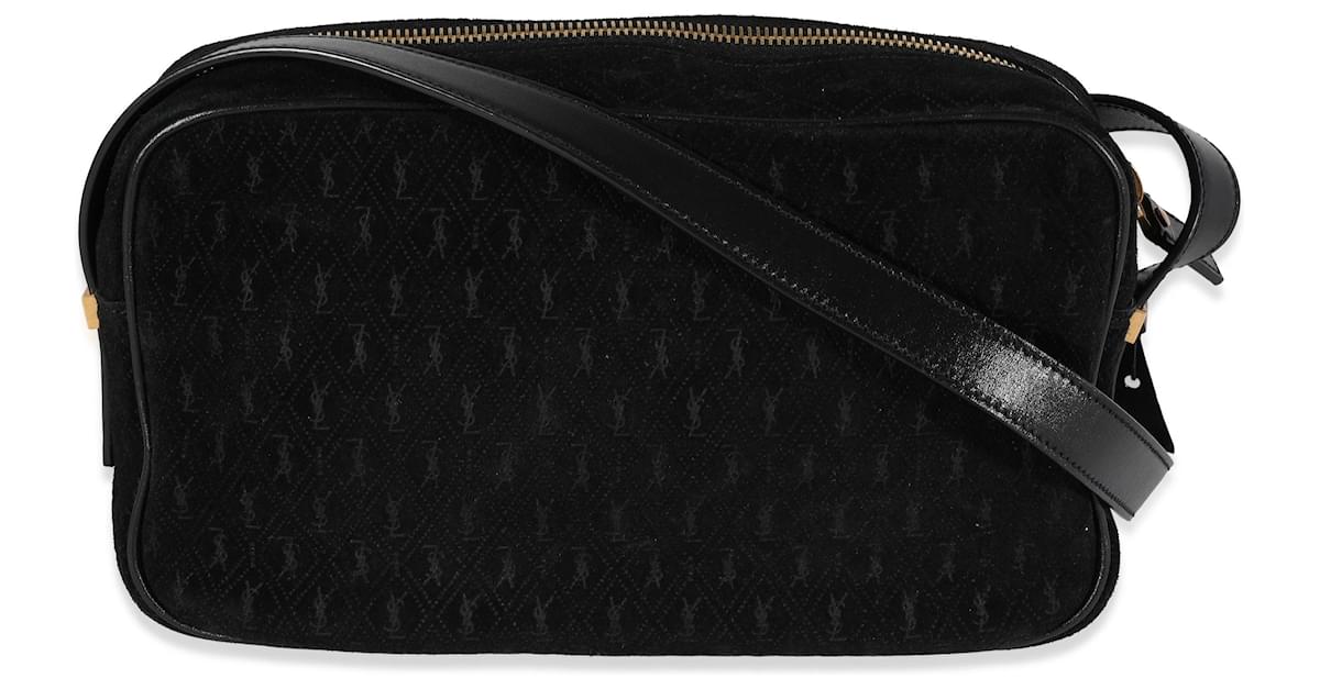 Saint Laurent Black Suede & Leather All-over Monogram Camera Bag ref.932460  - Joli Closet