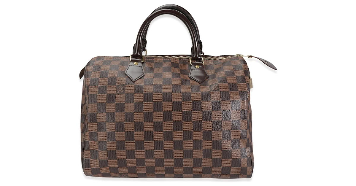 LOUIS VUITTON Damier Ebene Speedy 30 Silvery Metallic Cloth ref