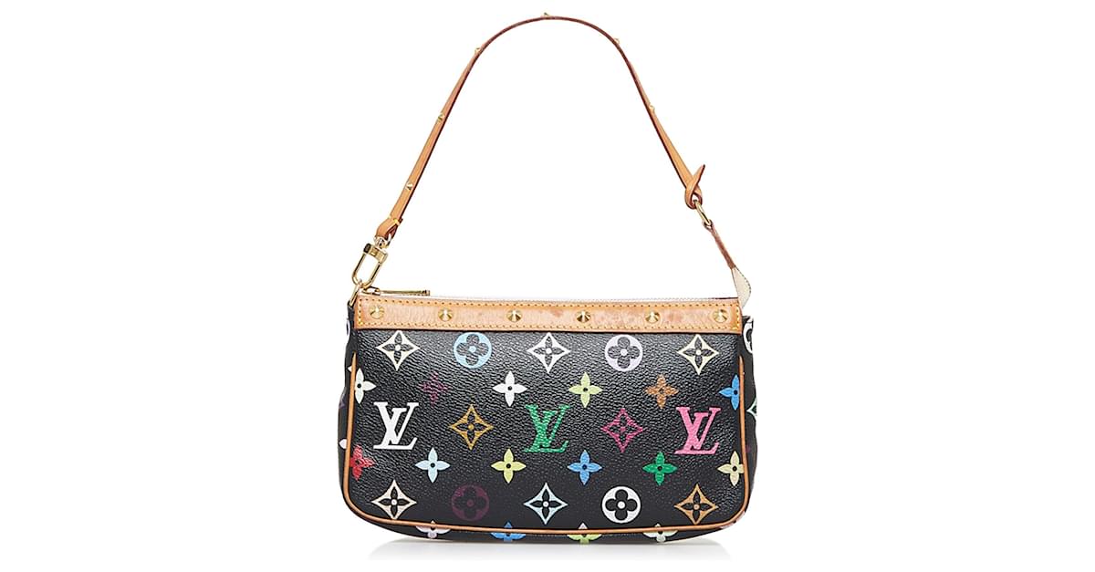 Louis Vuitton Black Monogram Multicolore Pochette Accessoires Cloth  ref.1010013 - Joli Closet