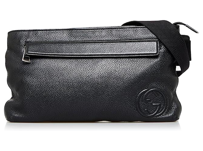 Gucci Black Soho Zip Sling Bag Leather Pony-style calfskin ref