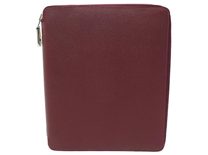Hermès NEW HERMES IPAD CASE E-ZIP COVER IN BORDEAUX EPSOM LEATHER