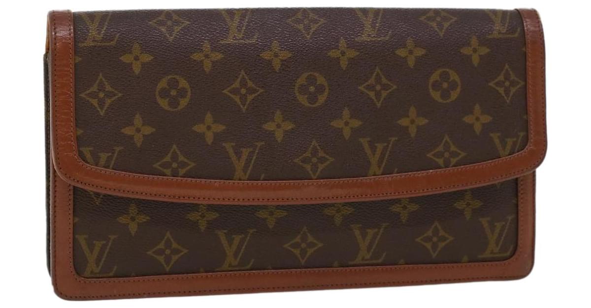 LOUIS VUITTON Old Model Vintage Clutch Bag Purse Monogram Brown