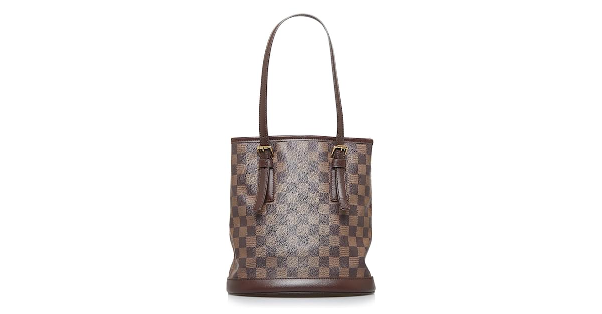 Louis Vuitton Authentic Brown Damier Ebene Marais Bucket Bag with
