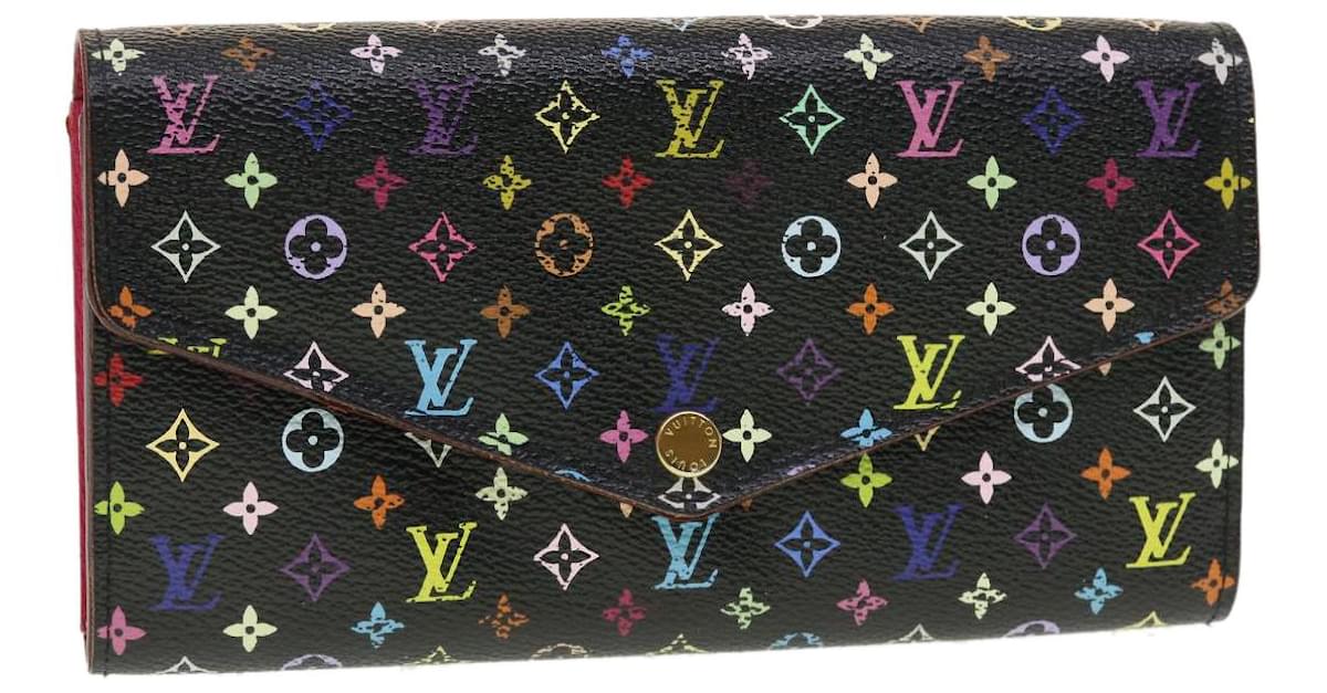 LOUIS VUITTON Long Wallet Monogram Multicolor Portefeuille Sarah Noir