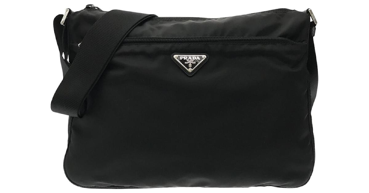 Authentic Black Mens/Unisex Nylon PRADA Messenger Bag