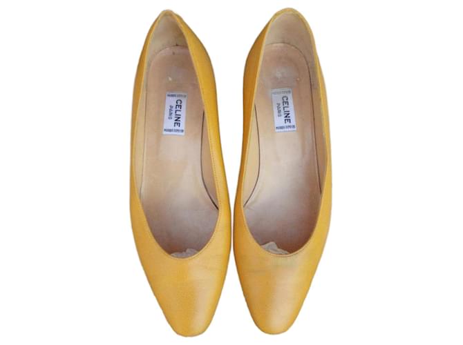 Céline flache Pumps Vintage p 36 Gelb Leder Joli Closet