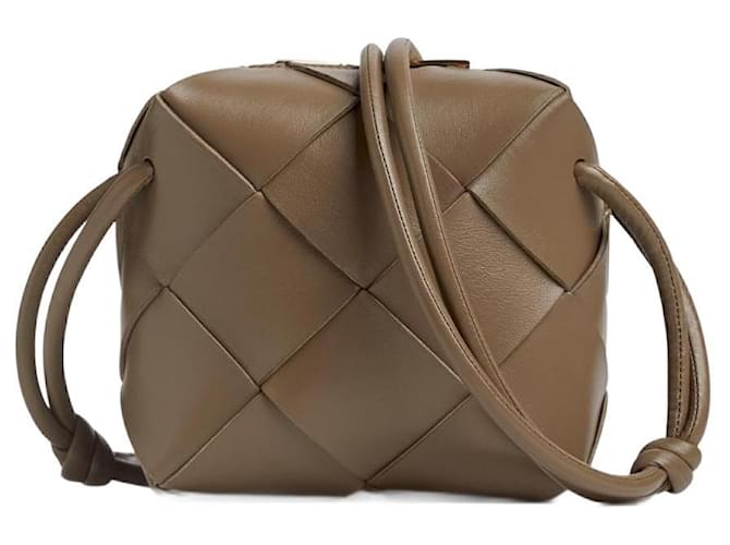 Bottega Veneta Mini Cassette Camera Bag taupe grey Leather