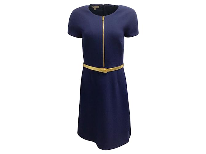 slim fit dress slacks Thandiwe Navy Blue ans Brown African Print Dress main image 1