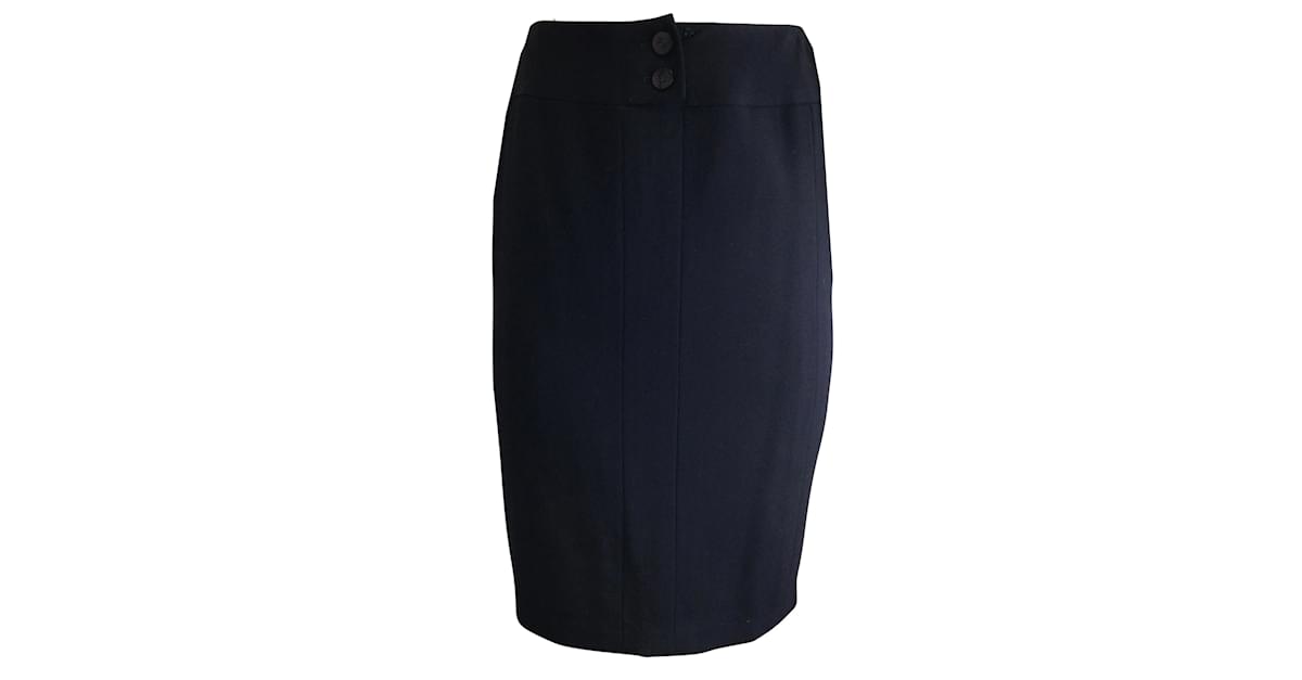 CHANEL Pre-Owned 1995 wool pencil skirt - Black