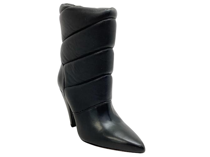 IRO Black Quilted Leather Motta Boots ref.938708 - Joli Closet