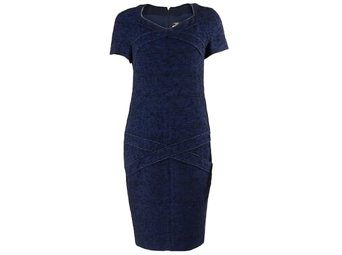 chanel navy blue dress Used CHANEL cashmere Striped Dress in Navy Blue and White FR 34  MILOURA