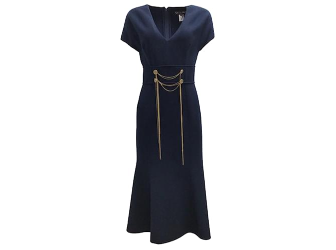navy blue dress gold necklace NicoBlu Palmira Short Shift Dress in Robin Egg Blue and Gold Embellishment 6
