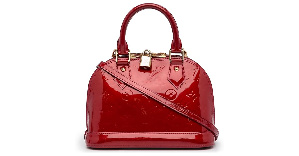 Louis Vuitton Monogram Vernis Alma BB in red patent leather ref