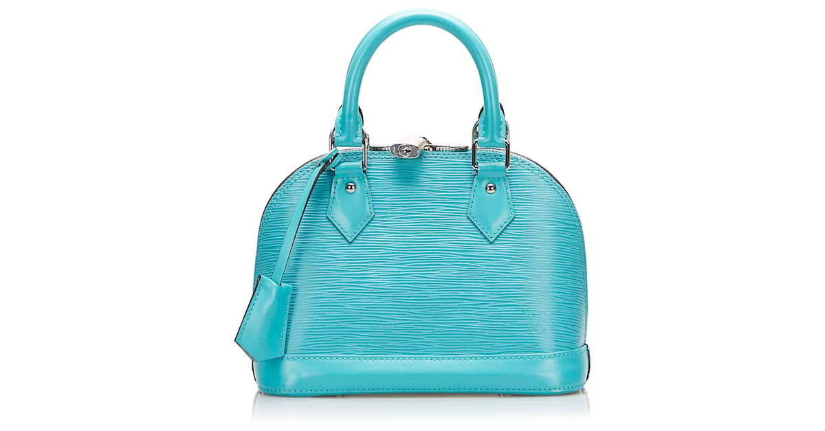 Louis Vuitton Blue Epi Alma BB Turquoise Leather ref.942847 - Joli