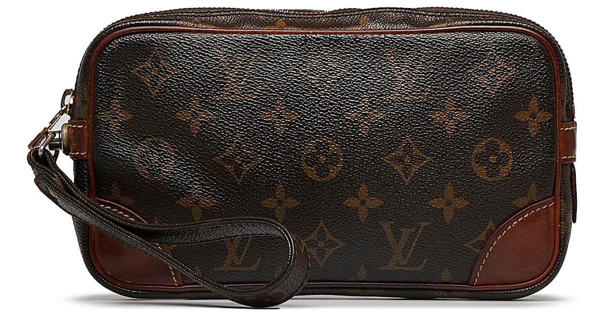 Louis Vuitton Brown Monogram Marly Dragonne PM Leather Cloth ref