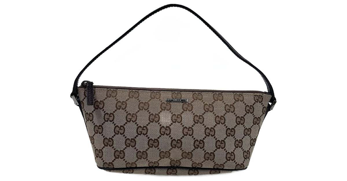 Brown Canvas Gucci Boat Pochette Cloth ref.943098 - Joli Closet