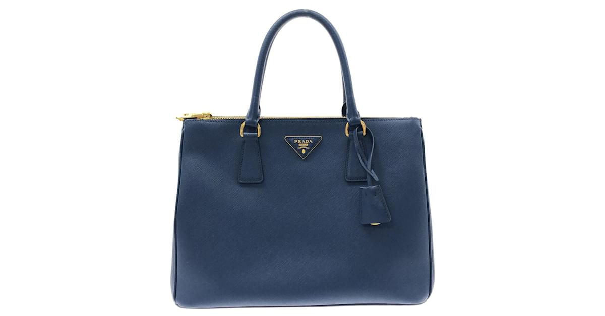 Prada Bag, Navy Saffiano Medium Galleria Double Zip Tote