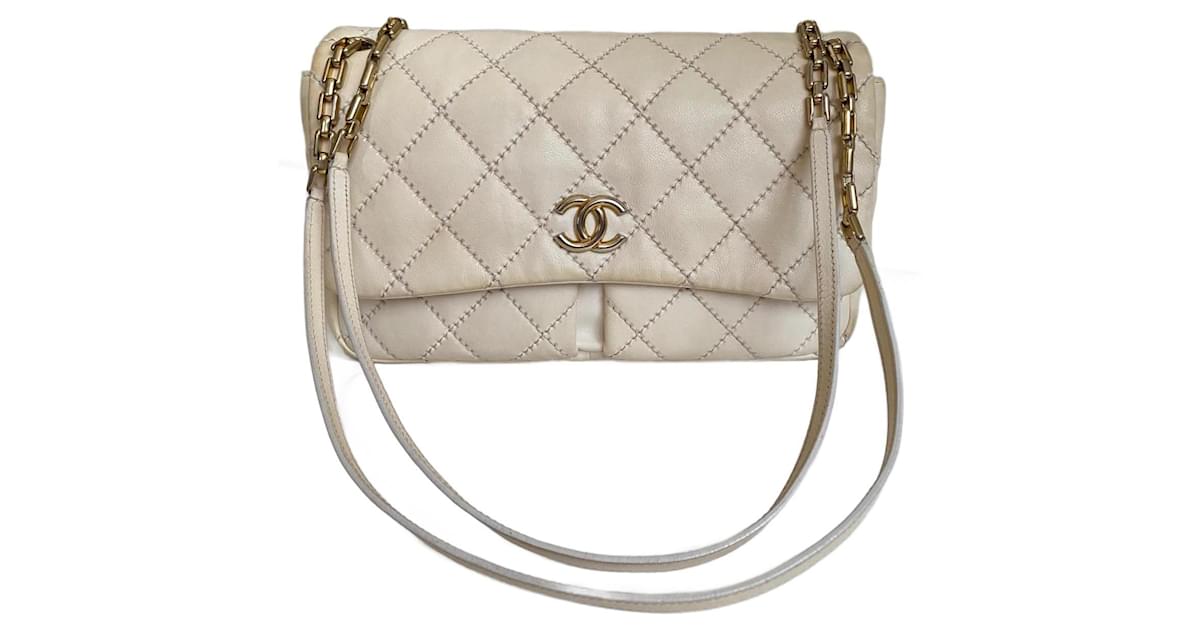 CHANEL Timeless V-Stitch Double Chain Shoulder Bag VERY RARE