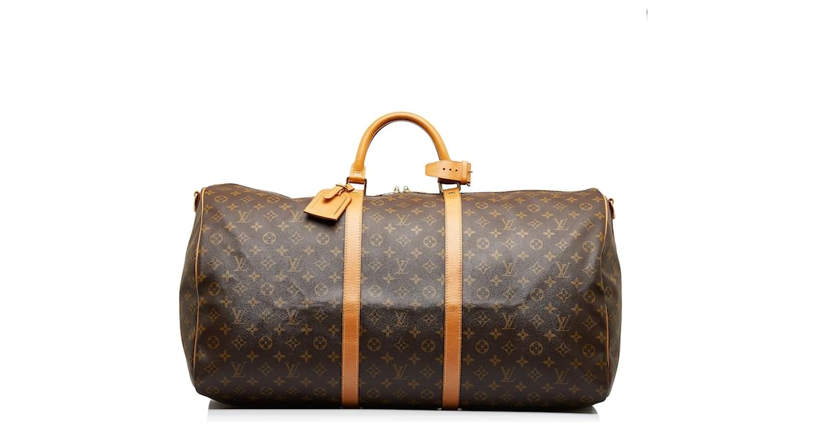 Louis Vuitton Monogram Keepall Bandouliere 60 Leather Fabric Brown