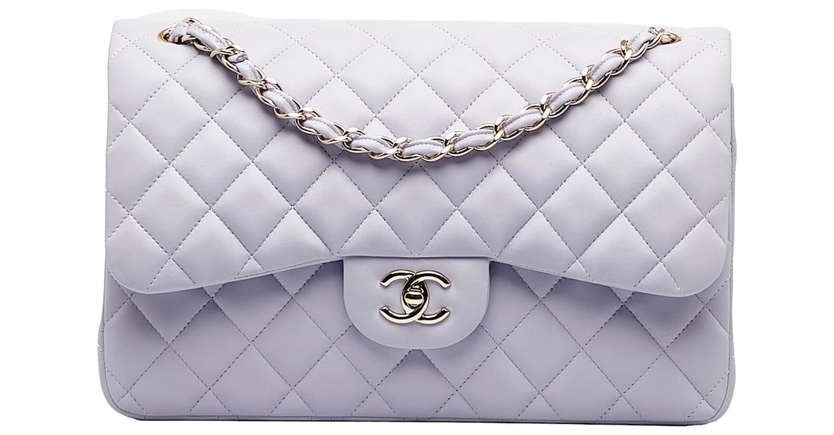 Chanel Purple Jumbo Classic Lambskin Double Flap Leather ref.946506 - Joli  Closet