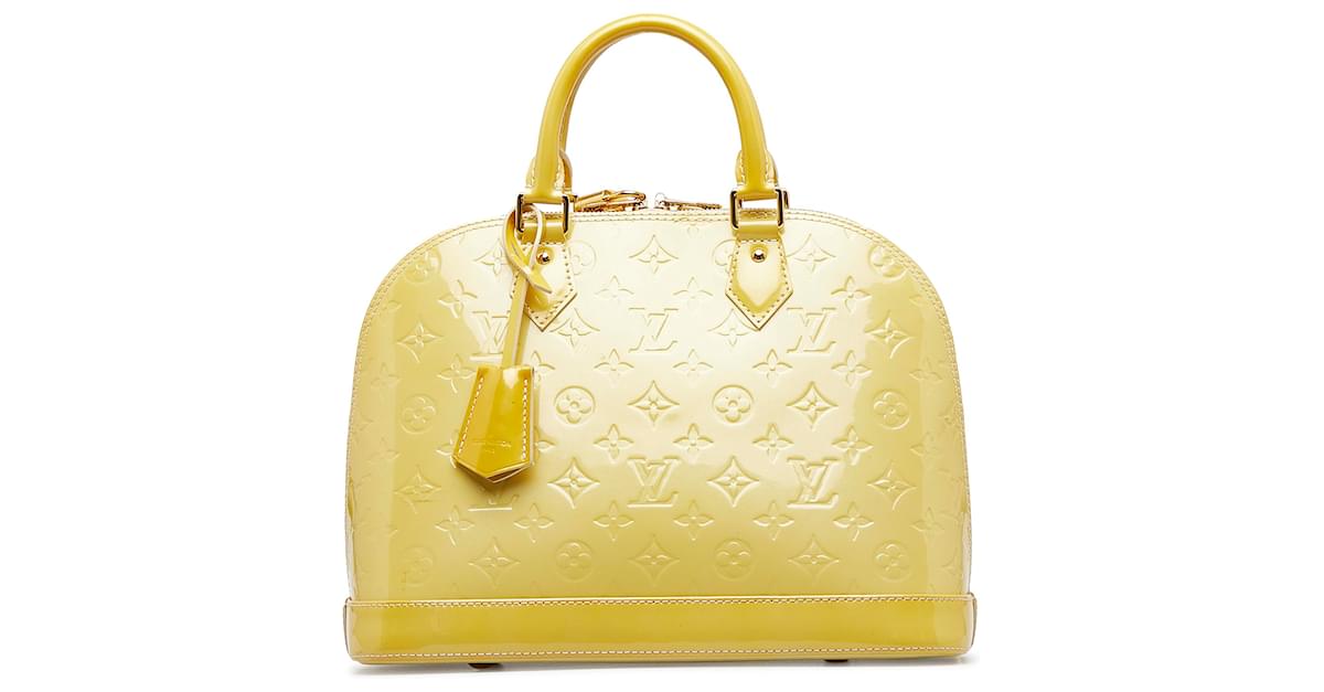 Louis Vuitton Yellow Monogram Vernis Alma PM Leather Patent leather  ref.946511 - Joli Closet