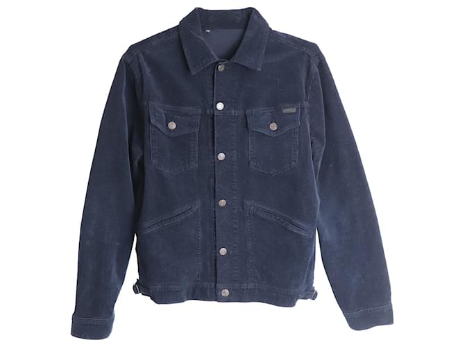 Tom Ford Corduroy Buttoned Trucker Jacket in Blue Cotton ref