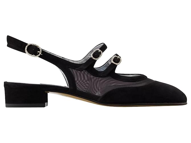 サンダル・ミュール Peach Night Pumps - Carel - Black - Velvet Peach Night Pumps - Carel - Black - Velvet