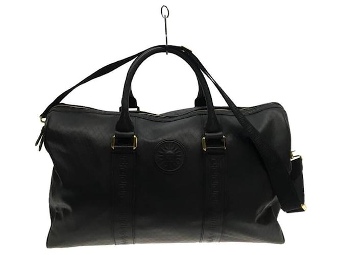 GIANNI VERSACE☆黒レザー ボストンバッグ☆ Gianni Versace Vintage Boston Bag Sun Black Leather ref
