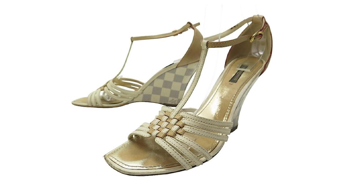 Louis Vuitton, Shoes, Louis Vuitton White Damier Azur Sandal