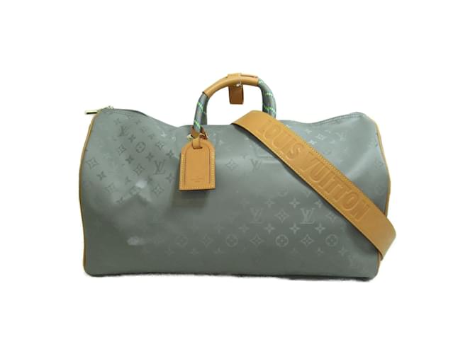 Louis Vuitton Monogram Titanium Keepall 50 Bandouliere M43886 Grey