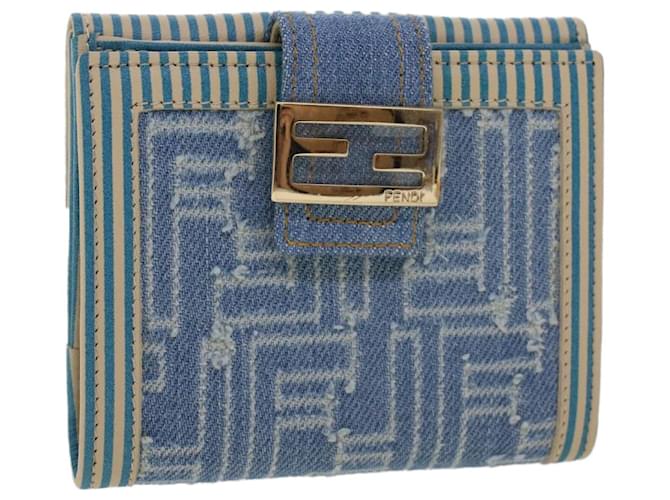 長財布 Fendi Embroidered Denim Wallet フェンディ FENDI 長財布 チェーンウォレット DENIM ブルー