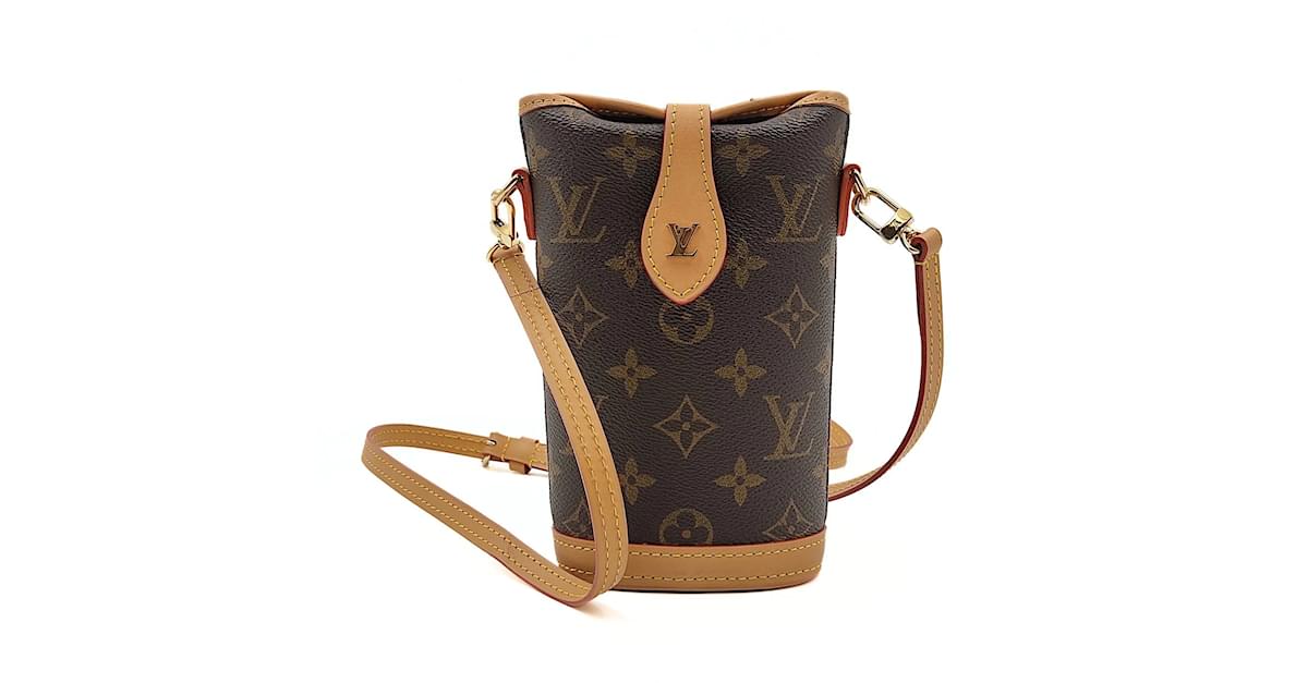 Louis Vuitton Womens Pouch 23 Monogram Bucket Mini Bag Brown Gold