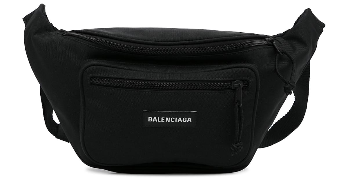 Balenciaga Black Explorer Belt Bag Nylon Cloth ref.950229 - Joli Closet