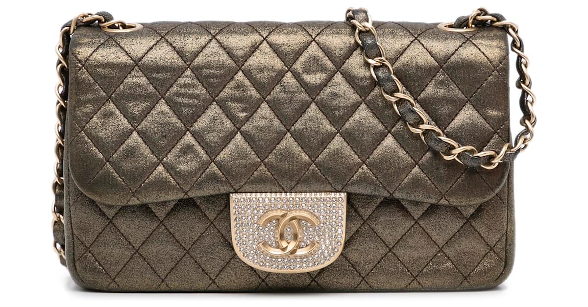 Chanel Mini Bronze Crystal-Embellished Flap