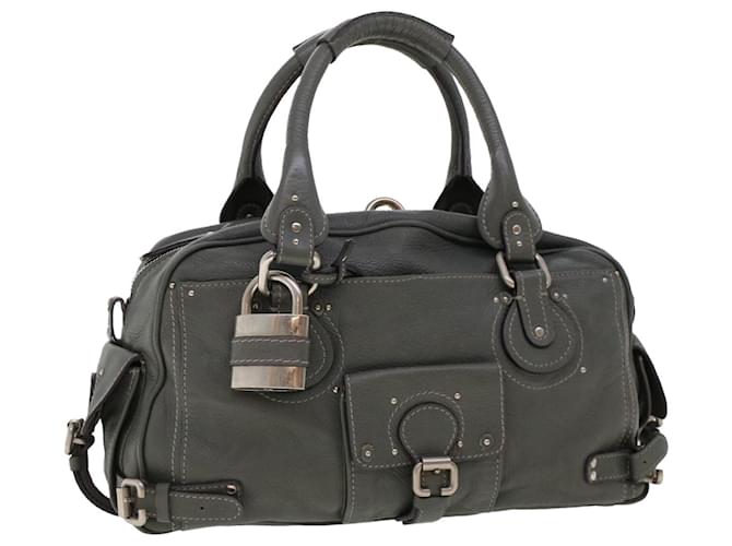 Chloé Chloe Paddington Shoulder Bag Leather Gray 03-06-53