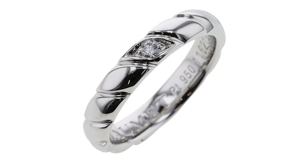 Platinum Torsade De Chaumet Diamond Wedding Band Silvery Metal ref